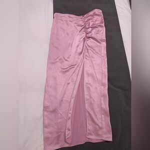 Pink satin skirt